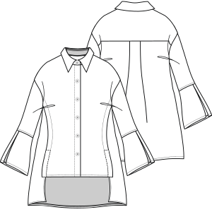 Moldes de confeccion para DAMA Camisas Camisola 6990